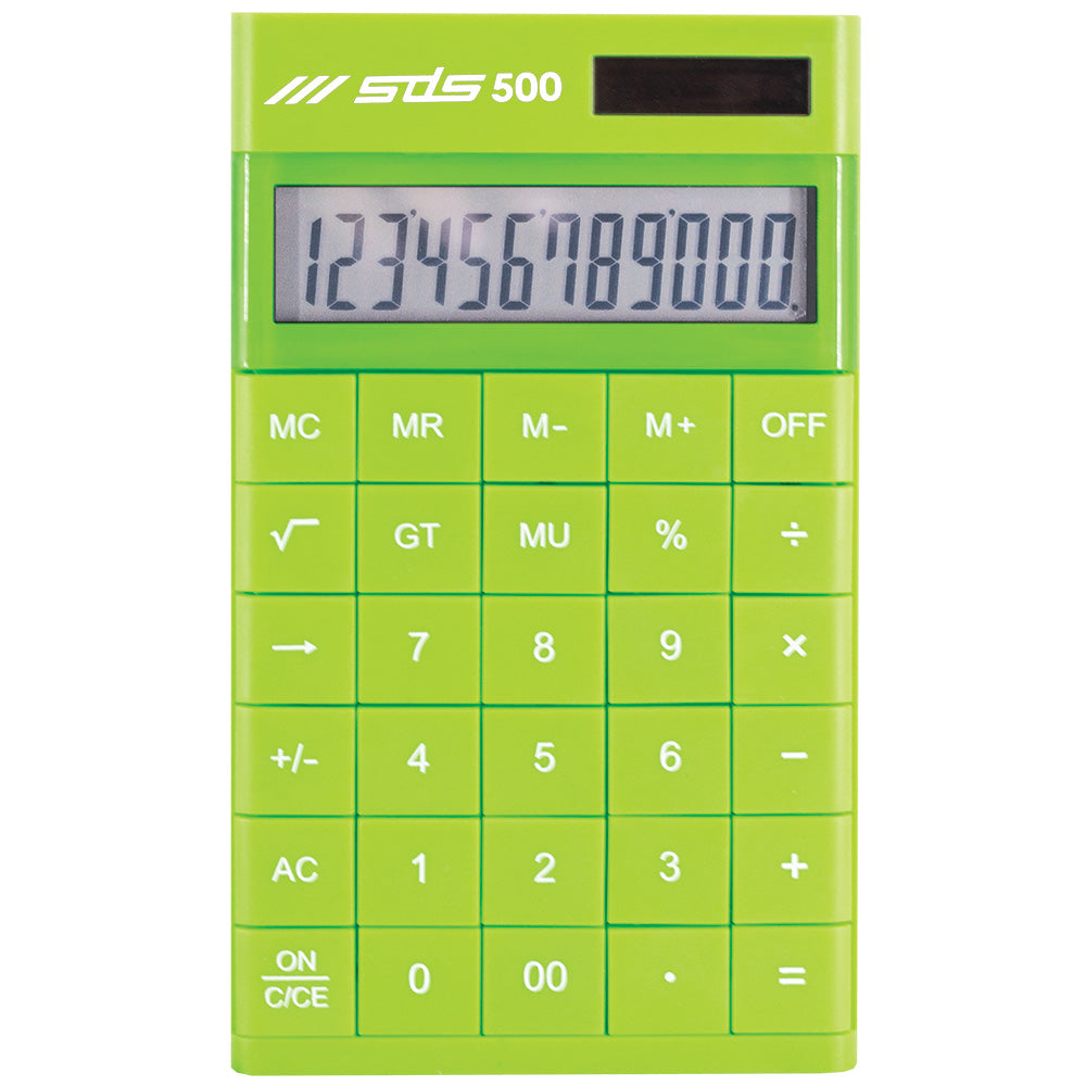 SDS Basic Calculator - 12 Digits - Green