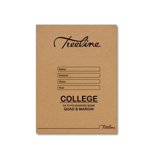 A4 72 pages college exercise book, Quad & Margin
