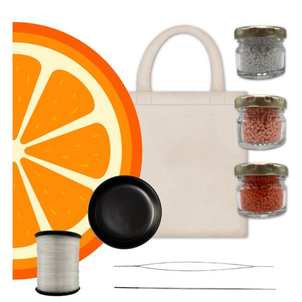 Beaded Embroidery DIY Kit- Orange Slice