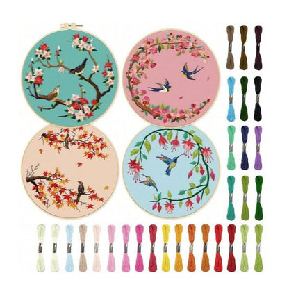 Bird Embroidery Kit- 4 piece