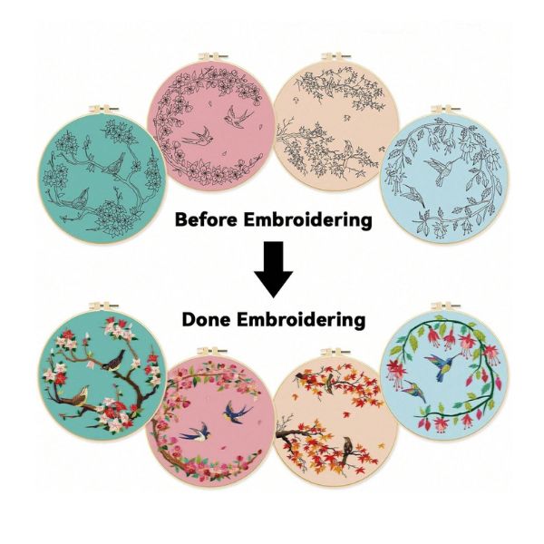 Bird Embroidery Kit- 4 piece