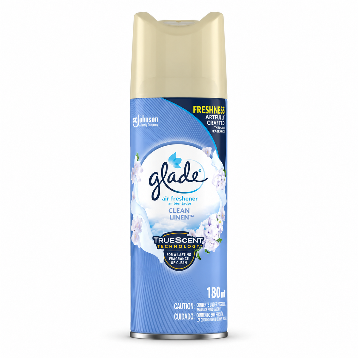 Glade Clean Linen Air Freshener 180ml aerosol can