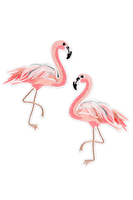 Flamingo Embroidered Iron on Patch- Double