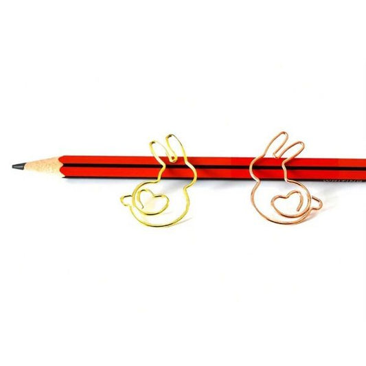 Metal Cute Bunny Paperclip- Set of 10