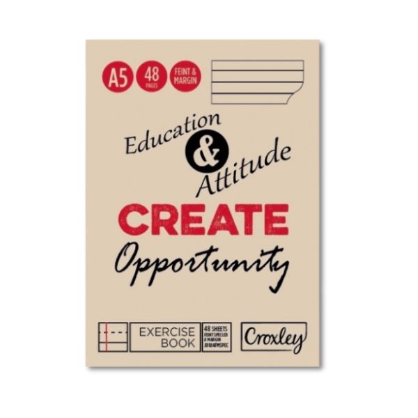 Croxley A5 Excercise Book, 48 Pages, Feint Speckled with Margin