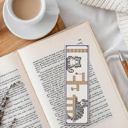 Cute Cats Cross Stitch Book Marks- Set of 6