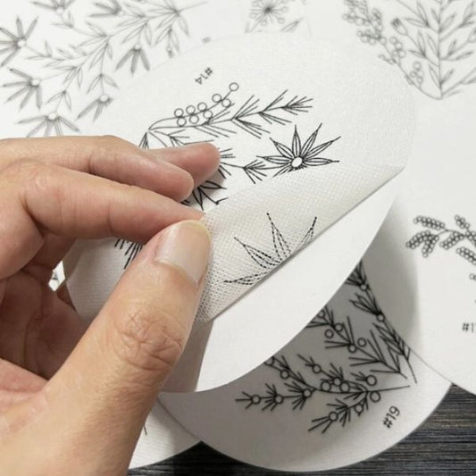 Flower Peel and Stick Sheets for Embroidery- set of 5 Sheets