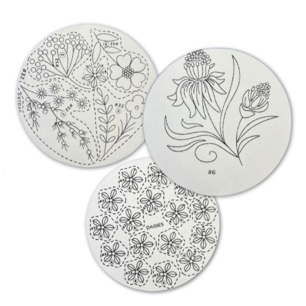 Flower Peel and Stick Sheets for Embroidery- set of 5 Sheets