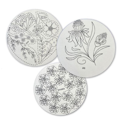 Flower Peel and Stick Sheets for Embroidery- set of 5 Sheets