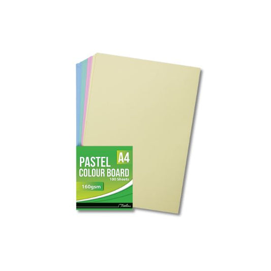 Assorted Pastel Coloured Project Board, 100 sheets, 160gsm,