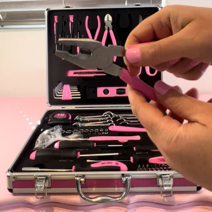 Pink Tool Box- 63 Piece with aluminium case