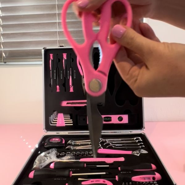 Shop Pink Tool Box- 63 Piece with aluminium case | Pink Tools
