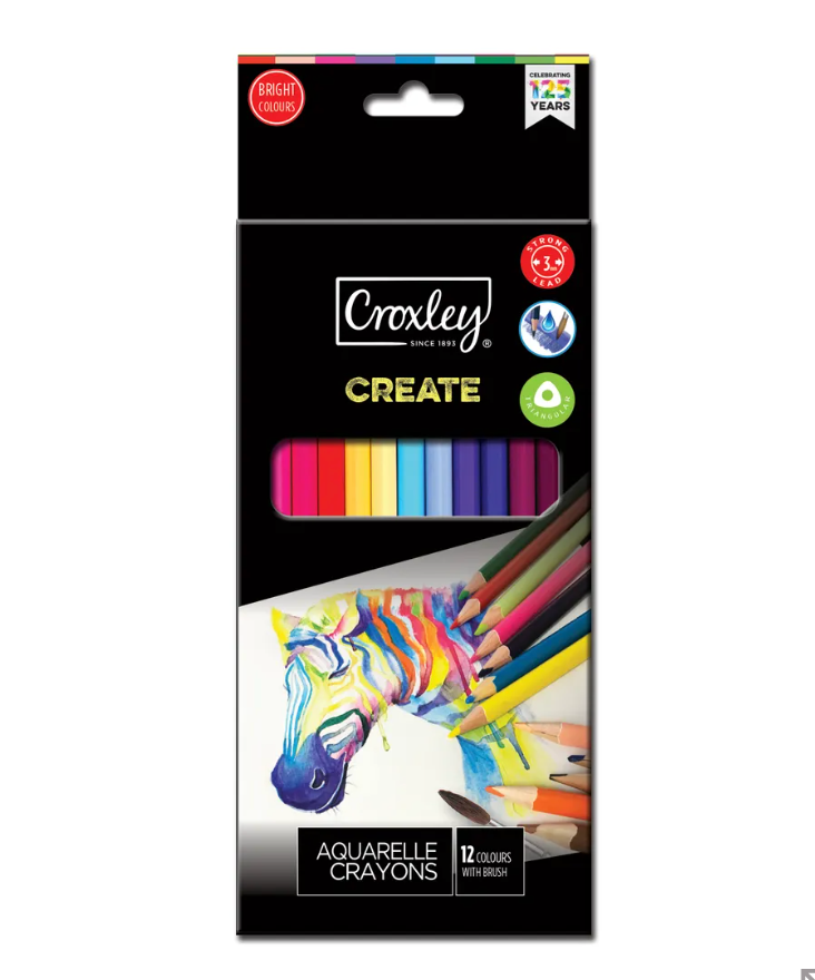 Croxley Create Aquarelle Colour Pencils, Set of 12