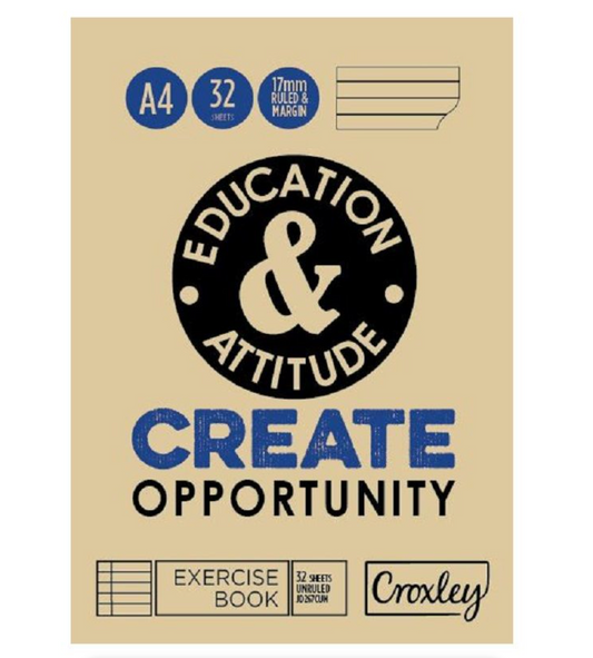 Croxley 17mm A4 Exercise Book, 32 page