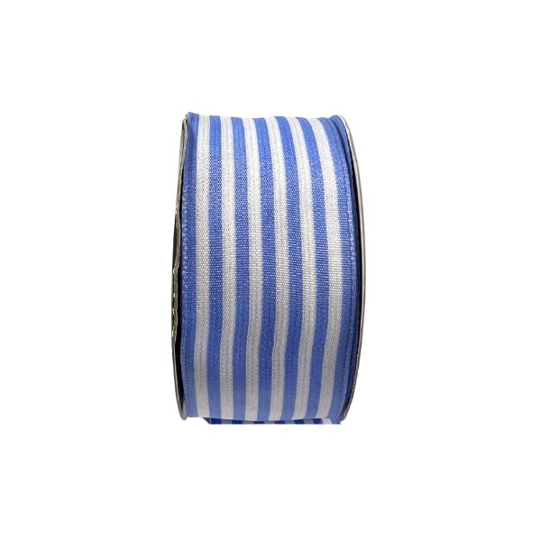 Candy Tafetta Stripe Ribbon- Light Blue, 40mm x 20m