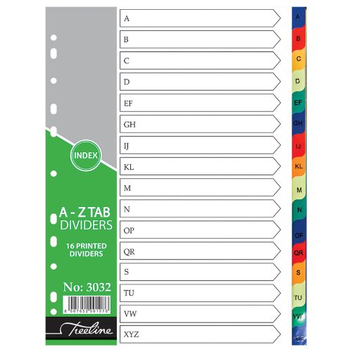 A4 PVC A to Z Rainbow File Dividers - Scribble and Scratch