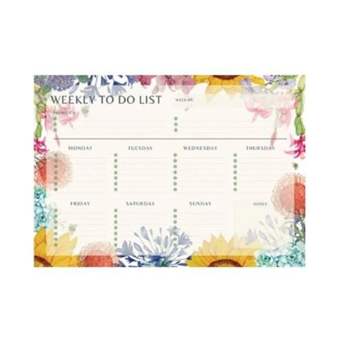 A4 Weekly Planner, Garden Collection Theme - Scribble and Scratch