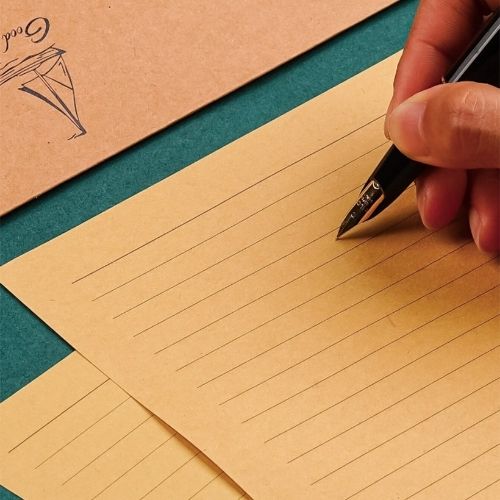 A5 Kraft Letter Paper with Lines, Pack of 10 sheets - Scribble and Scratch