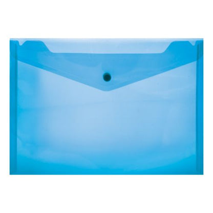 Blue A4 Plastic Envelope with Stud - Scribble and Scratch