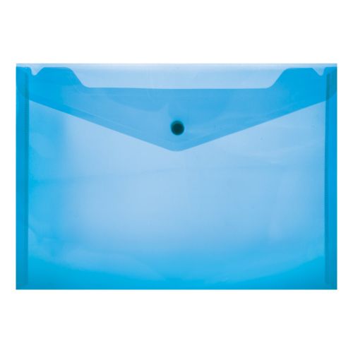 Blue A4 Plastic Envelope with Stud - Scribble and Scratch