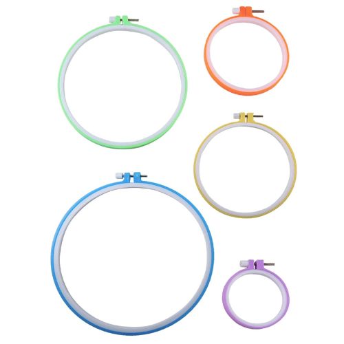 Brightly Coloured Embroidery Hoops - Scribble and Scratch