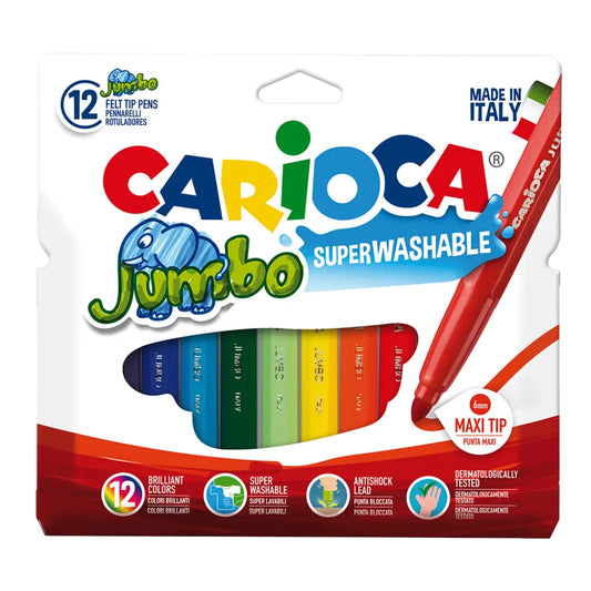 Carioca Jumbo Felt Tip Markers, Set of 12