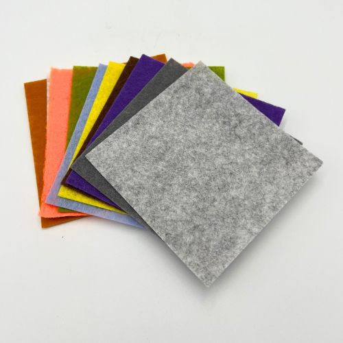 Coloured Felt Squares, Set of 10 Assorted Colours - Scribble and Scratch