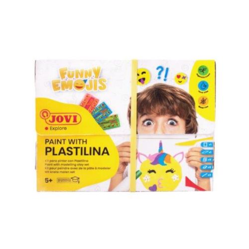 Jovi Plastilina Funny Emoji Paint with Modelling Clay Set - Scribble and Scratch