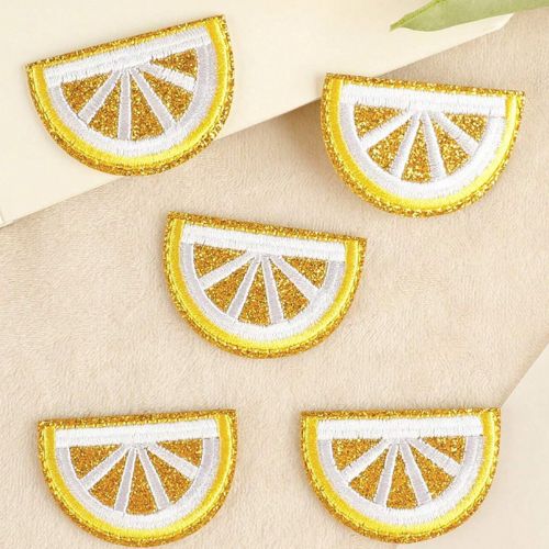 Lemon Slice Embroidered Iron on Patch - Scribble and Scratch