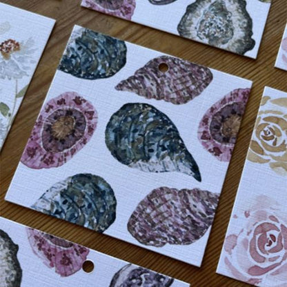 Sea Shell Square Gift Tags, Set of 5 - Scribble and Scratch