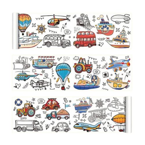 Transportation Themed 3m Colouring-in Sheet - Scribble and Scratch