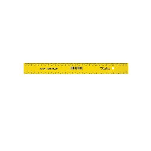 Treeline 30cm Shatterproof Ruler, Yellow - Scribble and Scratch
