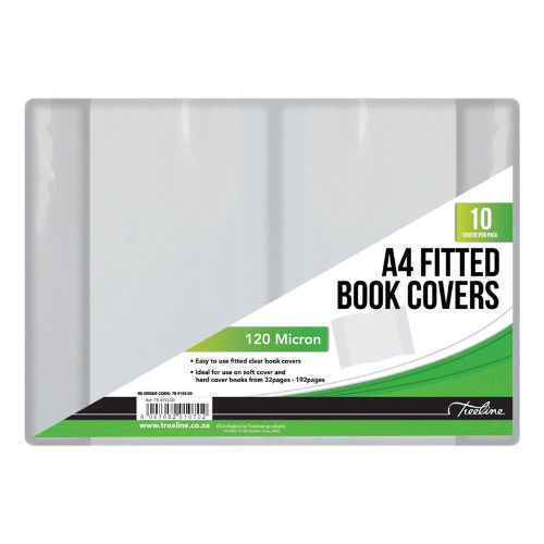 Treeline A5 PVC Clear Fitted Book Covers, Pack of 10 - Scribble and Scratch