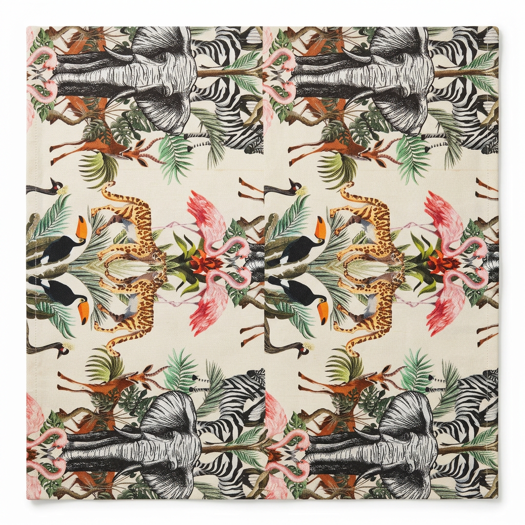 Roll-Up Pencil Case with African Animal Print 1 Pencil Wrap for Pens, Markers & Paint Brushes